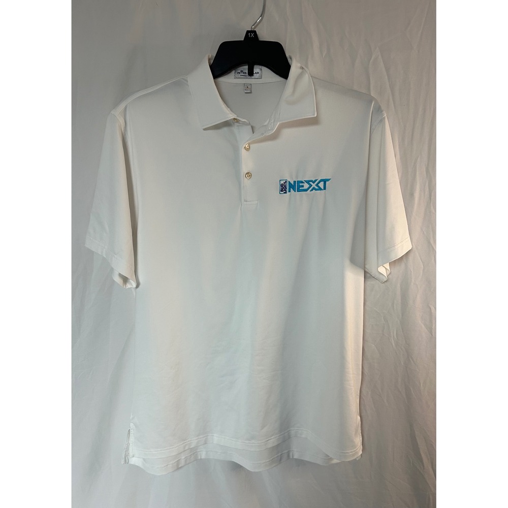 Peter Millar Summer Comfort Golf Polo Shirt Mens Large White Bud Light Next  L